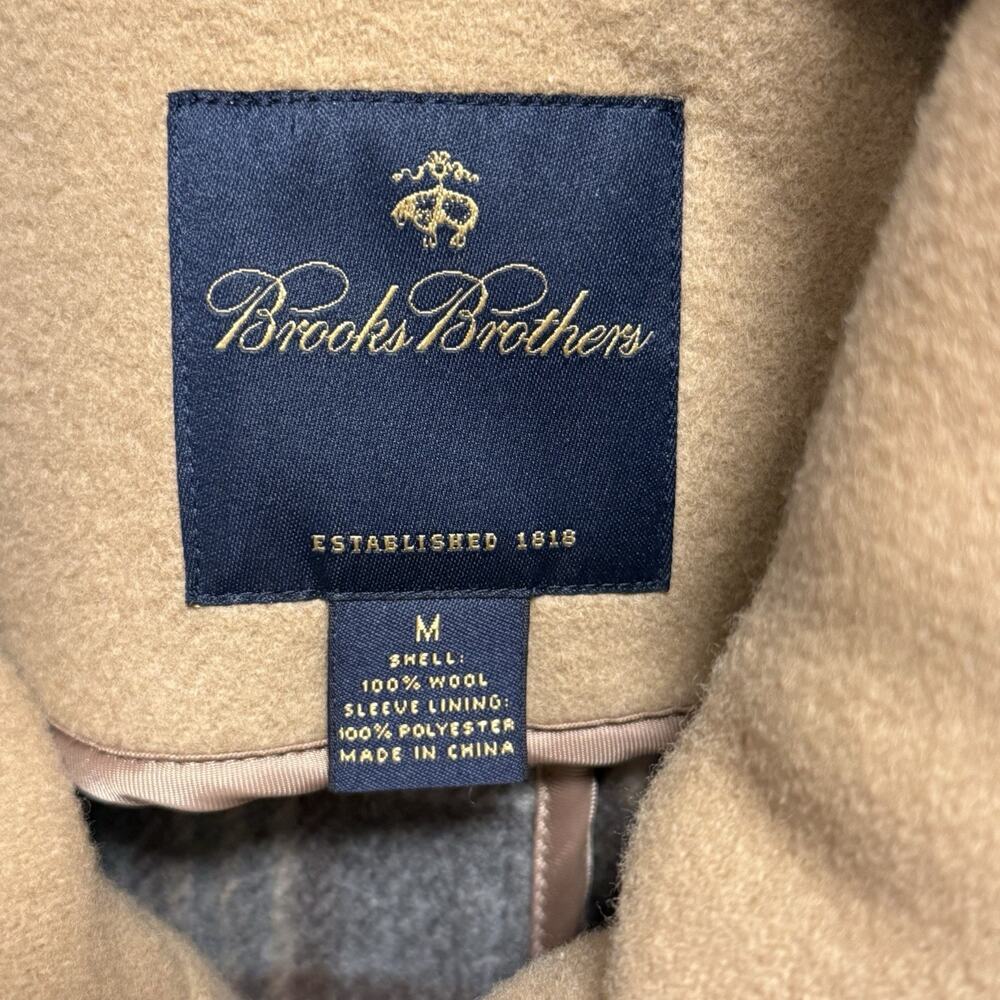 Brooks Brothers Camel Wool Duffle Coat M Hooded Toggle Winter Jacket NWOT - Picture 8 of 12